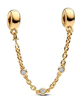 Pandora Moments 14k gold plated safety chain cz 763515C01-05