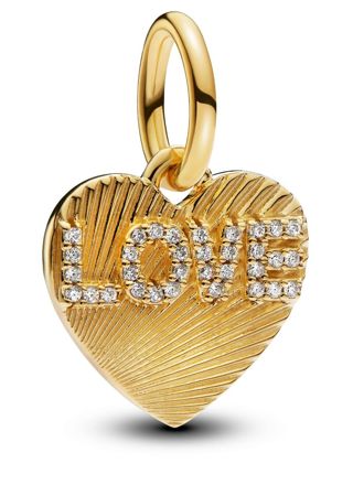 Pandora Moments Love 14k gold plated engravable heart berlock 763604C01