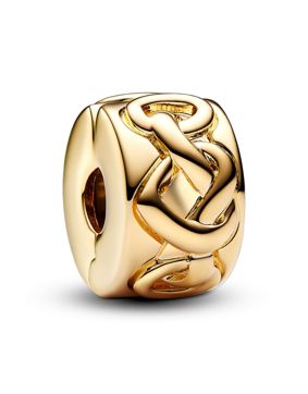 Pandora Moments Knotted hearts 14k gold-plated klämstopp 768035C00