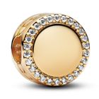 Pandora Moments Engravable 14k gold-plated berlock with clear cubic zirconia 768747C01