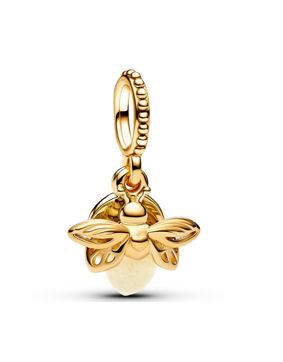 Pandora Moments Glow-in-the-dark Firefly 14k Gold-plated Glass Yellow berlock 769352C01