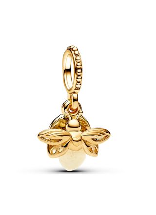 Pandora Moments Glow-in-the-dark Firefly 14k Gold-plated Glass Yellow berlock 769352C01