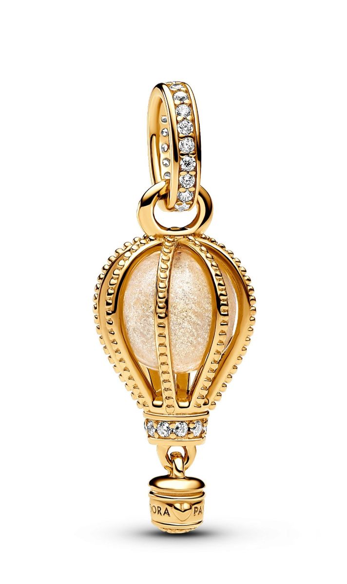 Pandora Moments Sparkling Clear Hot Air Balloon 14k Gold-plated Glass Cubic Zirconia Clear berlock 769434C01
