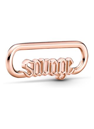 Pandora Me berlock Styling Savage Word Link 14k Rose Gold-Plated 789659C00