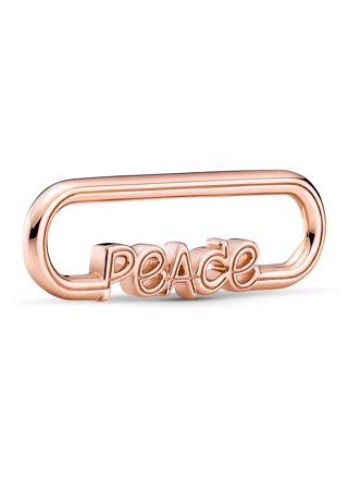 Pandora Me berlock Styling Peace Word Link 14k Rose Gold-Plated 789698C00