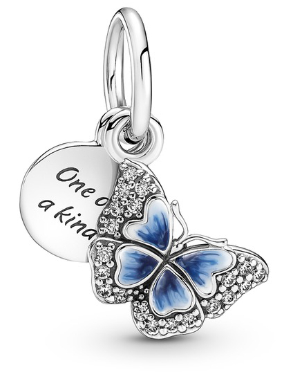 Pandora Moments Blue Butterfly & Quote berlock 790757C01