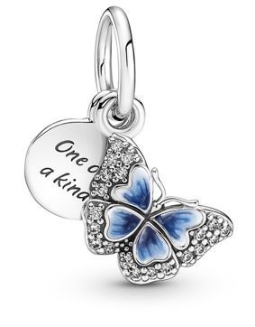 Pandora Moments Blue Butterfly & Quote berlock 790757C01