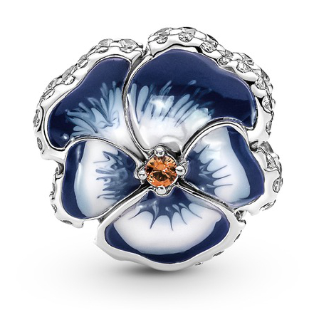 Pandora Moments Blue Pansy Flower berlock 790777C02