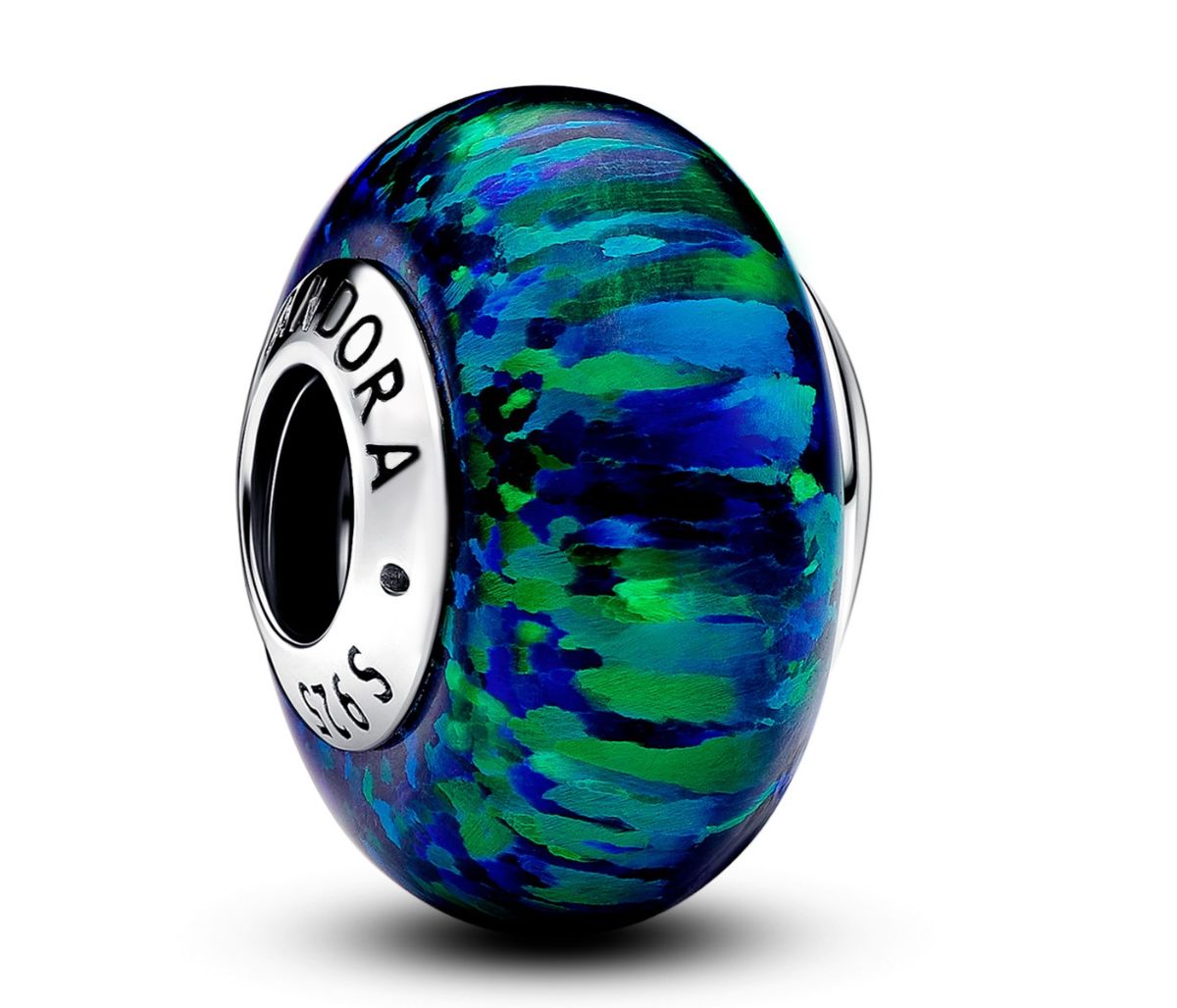 Pandora Moments Sterling silver Synthetic Opal Green berlock 791691C04
