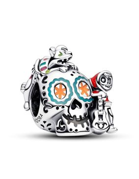 Pandora Disney x Pandora Pixar Halloween Glow-in-the-dark Coco Miguel & Dante Skull berlock 792817C01