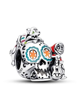 Pandora Disney x Pandora Pixar Halloween Glow-in-the-dark Coco Miguel & Dante Skull berlock 792817C01
