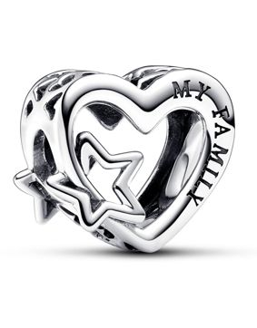 Pandora Moments Openwork Family Heart & Star sterling silver berlock 792829C00