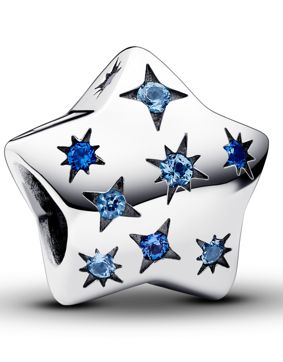 Pandora Moments Bold Sparkling Star Sterling silver Blue crystal berlock 792974C01