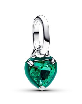 Pandora ME Green Chakra Heart Mini Dangle Charm Sterling silver Enamel Man-made crystal Green berlock 793042C03