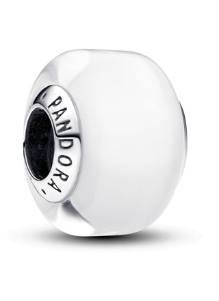Pandora Moments White Mini Murano Glass Charm Sterling silver berlock 793118C00