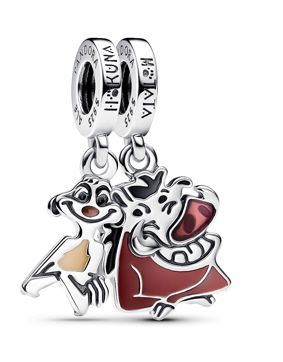 Pandora Disney x Pandora Charm dangle Disney The Lion King Timon & Pumbaa Splittable Dangle Charm Sterling silver Enamel Multicolor berlock 793357C01
