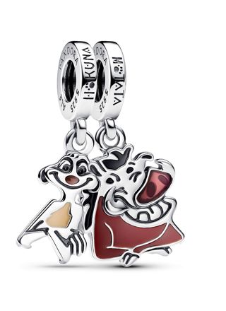 Pandora Disney x Pandora Charm dangle Disney The Lion King Timon & Pumbaa Splittable Dangle Charm Sterling silver Enamel Multicolor berlock 793357C01