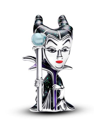 Pandora Disney x Pandora Disney Villains Maleficent sterling silver berlock with glittery green black, red and glow in the dark blue enamel 793423C01