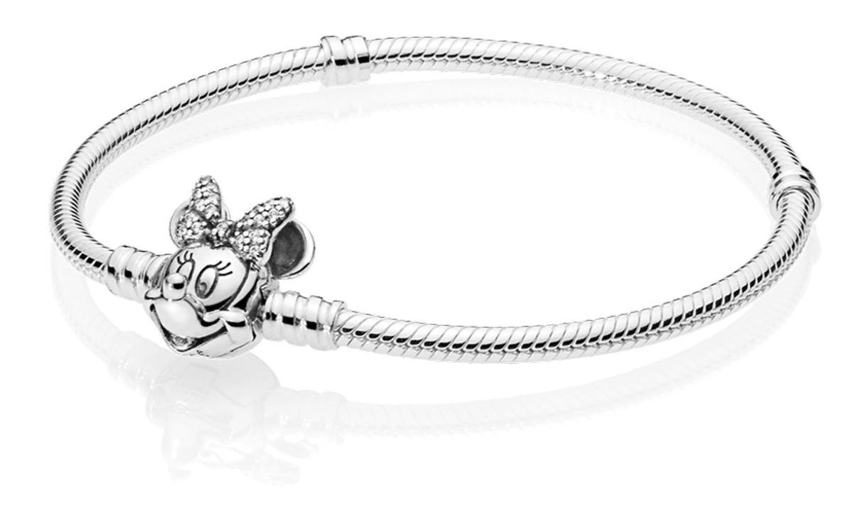Pandora Moments Disney Pave Minnie Mouse Clasp Snake Chain armband 597770CZ