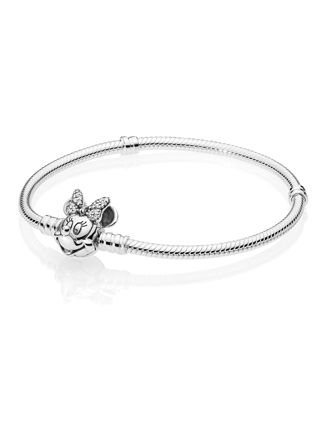 Pandora Moments Disney Pave Minnie Mouse Clasp Snake Chain armband 597770CZ
