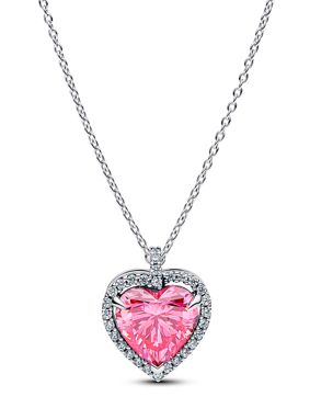 Pandora Timeless silver halsband rosa hjärta 394414C01-45