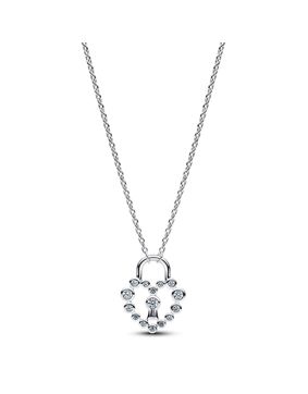 Pandora Moments silver hjärtlås halsband 394416C01-50