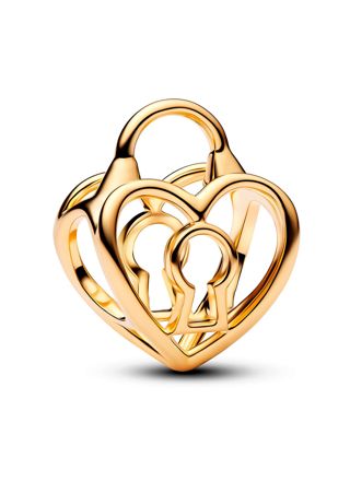 Pandora Moments guld-platerad hjärtlås berlock 764358C00