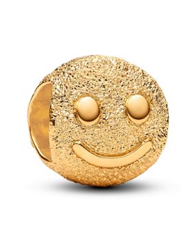 Pandora Moments guld-platerad Smiley berlock 764526C00