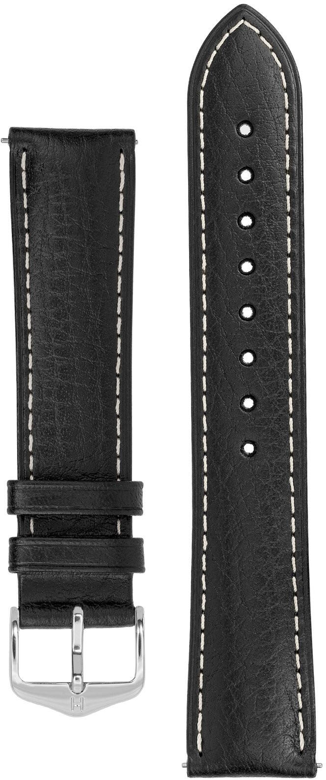 Hirsch Boston musta nahkaranneke 013 02 0 50 22mm