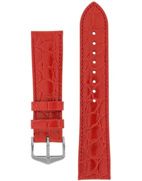 Hirsch Crocograin röd klockarmband 1230 28 20