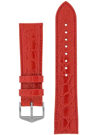 Hirsch Crocograin röd klockarmband 1230 28 20