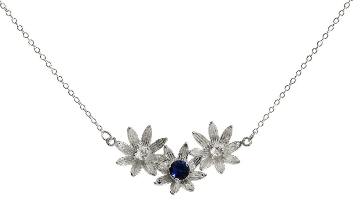 Hopeapuro Dahlia halsband blå K414