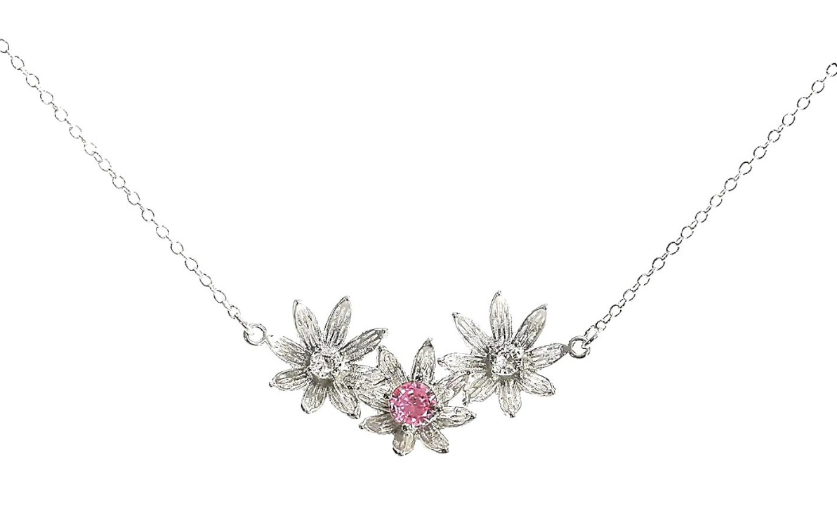 Hopeapuro Dahlia halsband pink K415