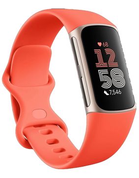 Fitbit Charge 6 aktivitetsarmband Coral Band / Champagne Gold Case