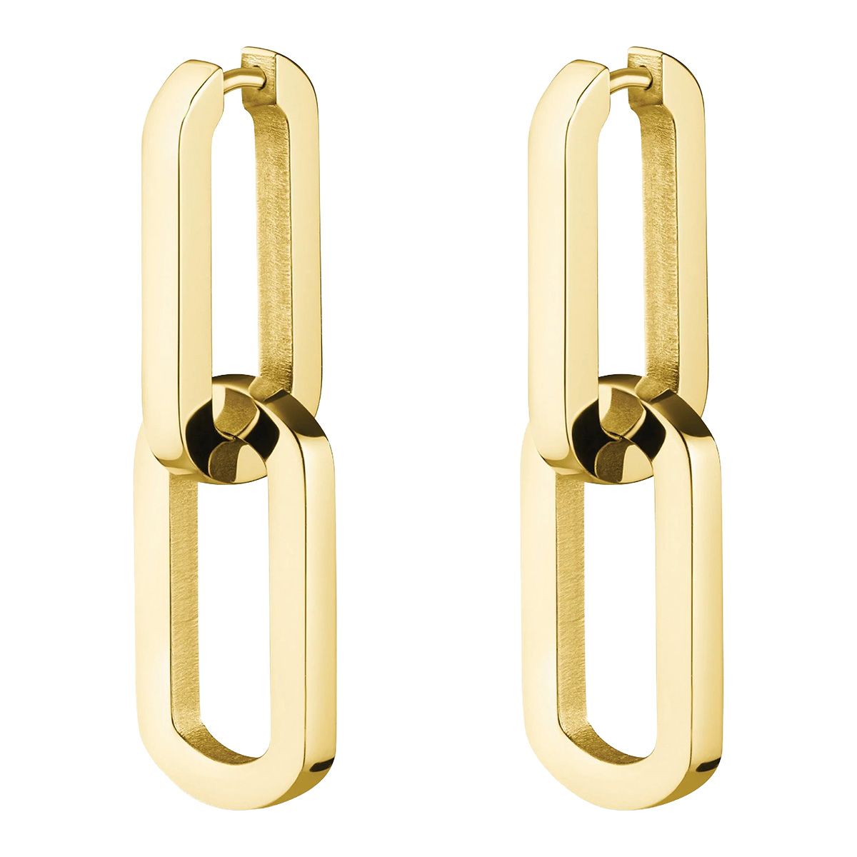 Rosefield Dual Hoops förgyllda örhängen JEDHG-J585