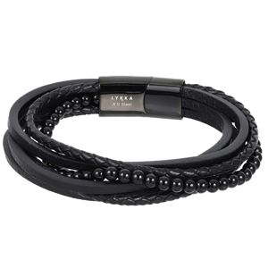 Lykka Strong onyx-lader-armband svart  main product photo