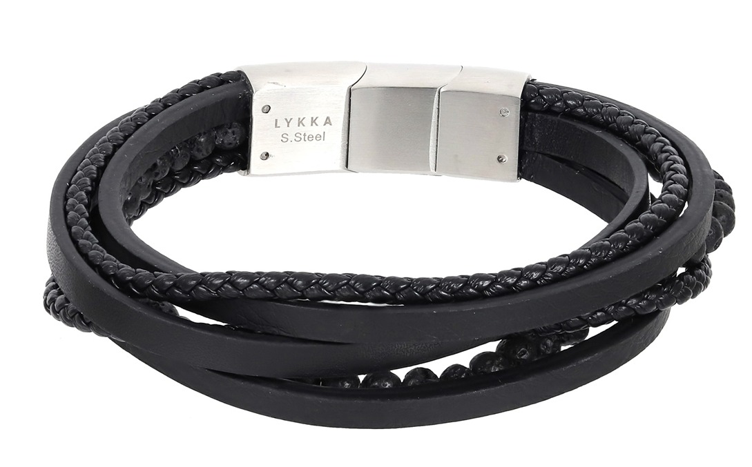 Lykka Strong lavasten-lader-armband 20+1,5cm 