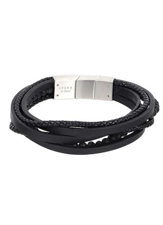 Lykka Strong lavasten-lader-armband 20+1,5cm