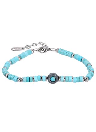 Lykka Strong Tiger eye armband turkos 19+4cm