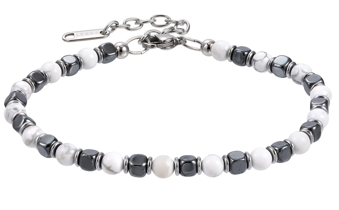 Lykka Strong Tiger eye armband valkoinen 19+4cm 