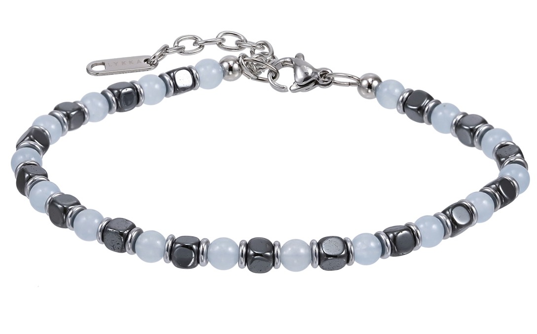 Lykka Strong Tiger eye armband ljust blått 19+4cm 