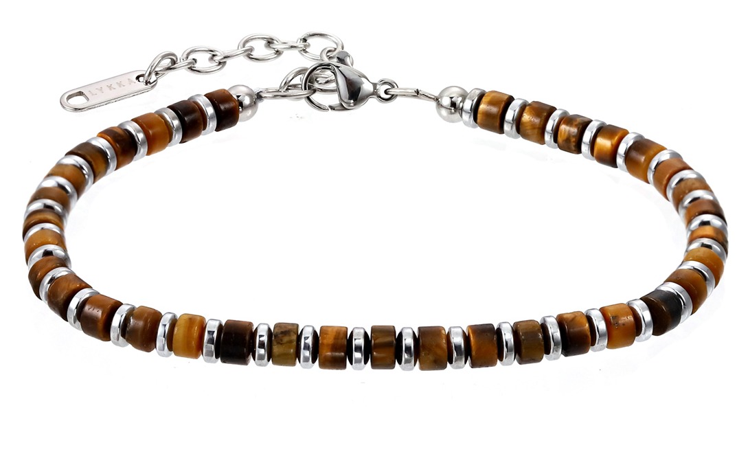 Lykka Strong lapisarmband brun 19+4cm 