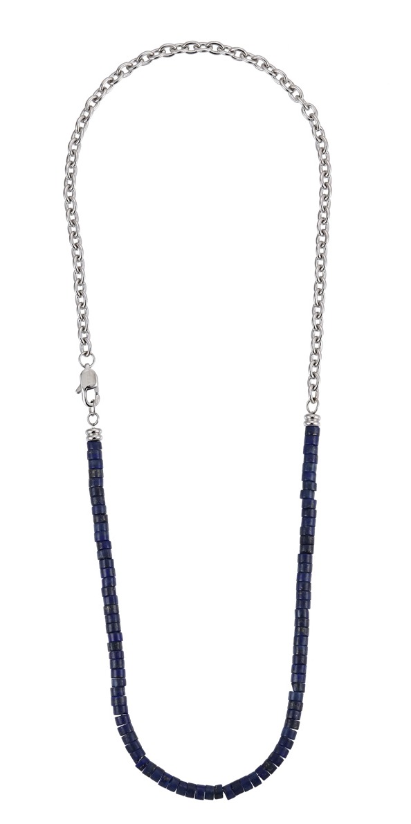 Lykka Strong jasperhalsband blått 50 cm 