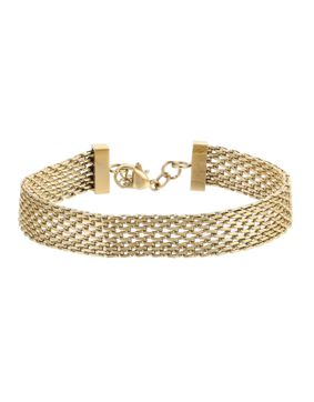 Lykken Trend guldpläterat mesh-armband i stål 18+2cm