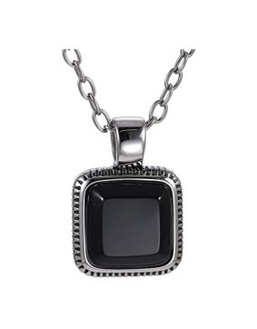 Lykken Trend stålhalsband med svart onyx