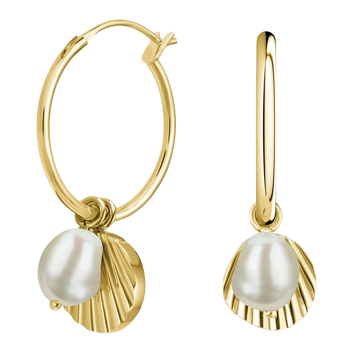 Rosefield Shell and pearl förgyllt hängande örhänge JSPCEG-J173