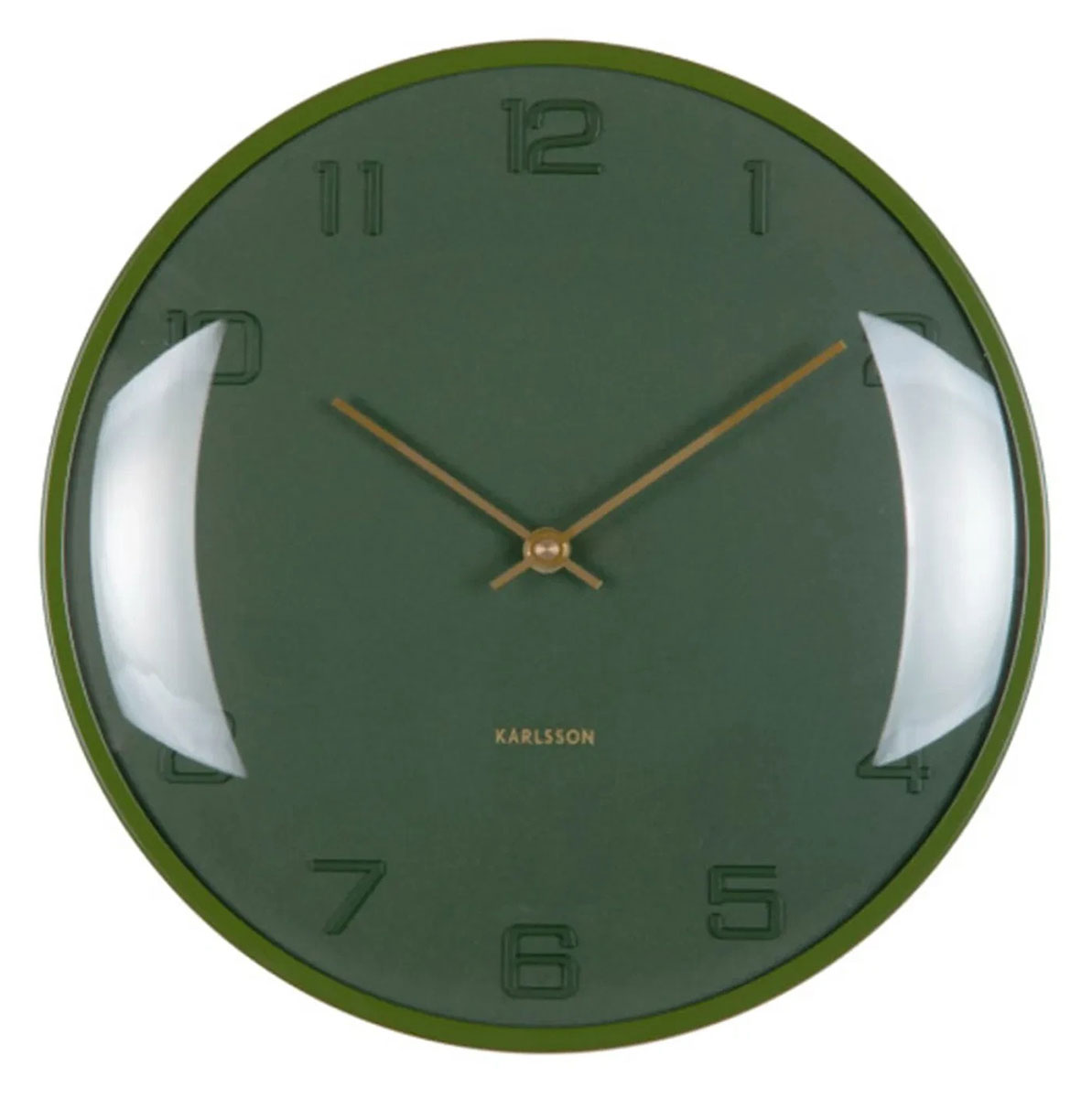 Karlsson väggklocka Fuerte Dome luxury green KA6084DG
