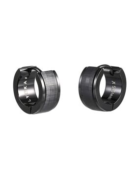 Lykken Strong svarta 13,6 mm huggie stålhoops