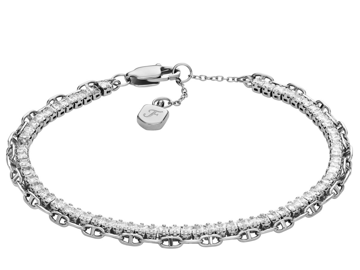 Fossil Heritage D-link Glitz armband JA7273040