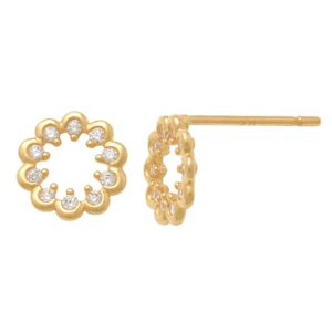 Lykka Casuals rundt zirkoniaguldörhängen  main product photo